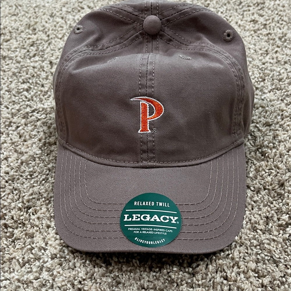 Legacy Dark Brown Cap with Pepperdine University Orange Logo adjustable